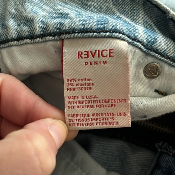 REVICE Yin Yang two tone zipper blue jeans size 28 like new - Picture 14 of 15